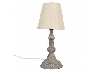 Šedá kovová lampička s béžovým stínidlem - Ø 15*33 cm E14/ma* 1*60W