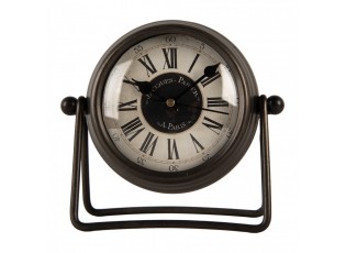 Hnědé antik kovové stolní hodiny Paris - 12*5*11 cm / 1*AA