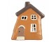 Oranžový keramický svícen na čajovou svíčku domek Village - 18*13*20 cm Clayre & Eef