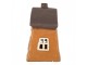 Oranžový keramický svícen na čajovou svíčku domek Village - 18*13*20 cm Clayre & Eef