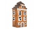 Oranžový keramický svícen na čajovou svíčku domek Village - 13*10*23 cm Clayre & Eef