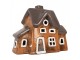 Oranžový keramický svícen na čajovou svíčku domek Village - 20*11*16 cm Clayre & Eef