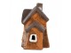 Oranžový keramický svícen na čajovou svíčku domek Village - 20*11*16 cm Clayre & Eef