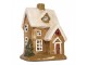 Hnědý keramický svícen na čajovou svíčku domek Village - 15*12*20 cm Clayre & Eef