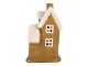 Hnědý keramický svícen na čajovou svíčku domek Village - 15*12*20 cm Clayre & Eef