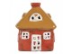 Červený keramický svícen na čajovou svíčku domek Village - 9*6*10 cm Clayre & Eef