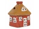 Červený keramický svícen na čajovou svíčku domek Village - 9*6*10 cm Clayre & Eef