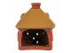 Červený keramický svícen na čajovou svíčku domek Village - 9*6*10 cm Clayre & Eef