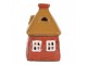 Červený keramický svícen na čajovou svíčku domek Village - 9*6*10 cm Clayre & Eef
