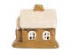 Hnědý keramický svícen na čajovou svíčku domek Village - 9*7*9 cm Clayre & Eef