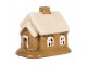 Hnědý keramický svícen na čajovou svíčku domek Village - 9*7*9 cm Clayre & Eef