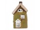 Zelený keramický svícen na čajovou svíčku domek Village - 9*7*16 cm Clayre & Eef