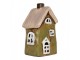 Zelený keramický svícen na čajovou svíčku domek Village - 9*7*16 cm Clayre & Eef