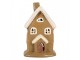 Hnědý keramický svícen na čajovou svíčku domek Village - 10*10*16 cm Clayre & Eef