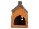 Oranžový keramický svícen na čajovou svíčku domek Village - 9*7*12 cm Clayre & Eef