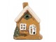 Hnědý keramický svícen na čajovou svíčku domek Village - 9*7*11 cm Clayre & Eef