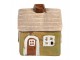 Zelený keramický svícen na čajovou svíčku domek Village - 8*7*10 cm Clayre & Eef