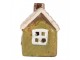Zelený keramický svícen na čajovou svíčku domek Village - 8*7*10 cm Clayre & Eef