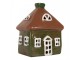 Zelený keramický svícen na čajovou svíčku domek Village - 12*9*14 cm Clayre & Eef