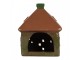 Zelený keramický svícen na čajovou svíčku domek Village - 12*9*14 cm Clayre & Eef