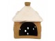 Hnědý keramický svícen na čajovou svíčku domek Village - 12*9*14 cm Clayre & Eef