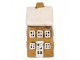 Hnědý keramický svícen na čajovou svíčku domek Village - 8*7*15 cm Clayre & Eef