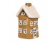 Hnědý keramický svícen na čajovou svíčku domek Village - 8*7*15 cm Clayre & Eef