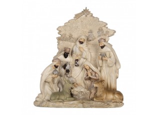 Béžová vánoční dekorace Betlém Nativity Scene - 24*8*27 cm