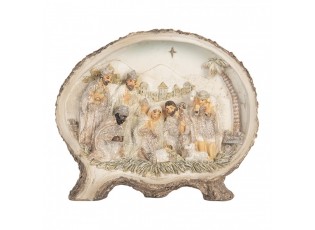 Béžová vánoční dekorace Betlém Nativity Scene - 18*4*15 cm