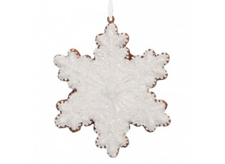 Závěsná dekorace perníková vločka Frosted Ginger - 9*1*10 cm