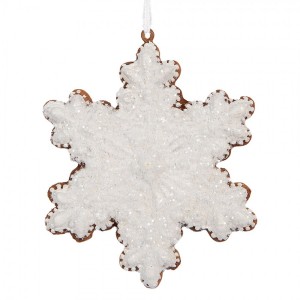 Závěsná dekorace perníková vločka Frosted Ginger - 9*1*10 cm