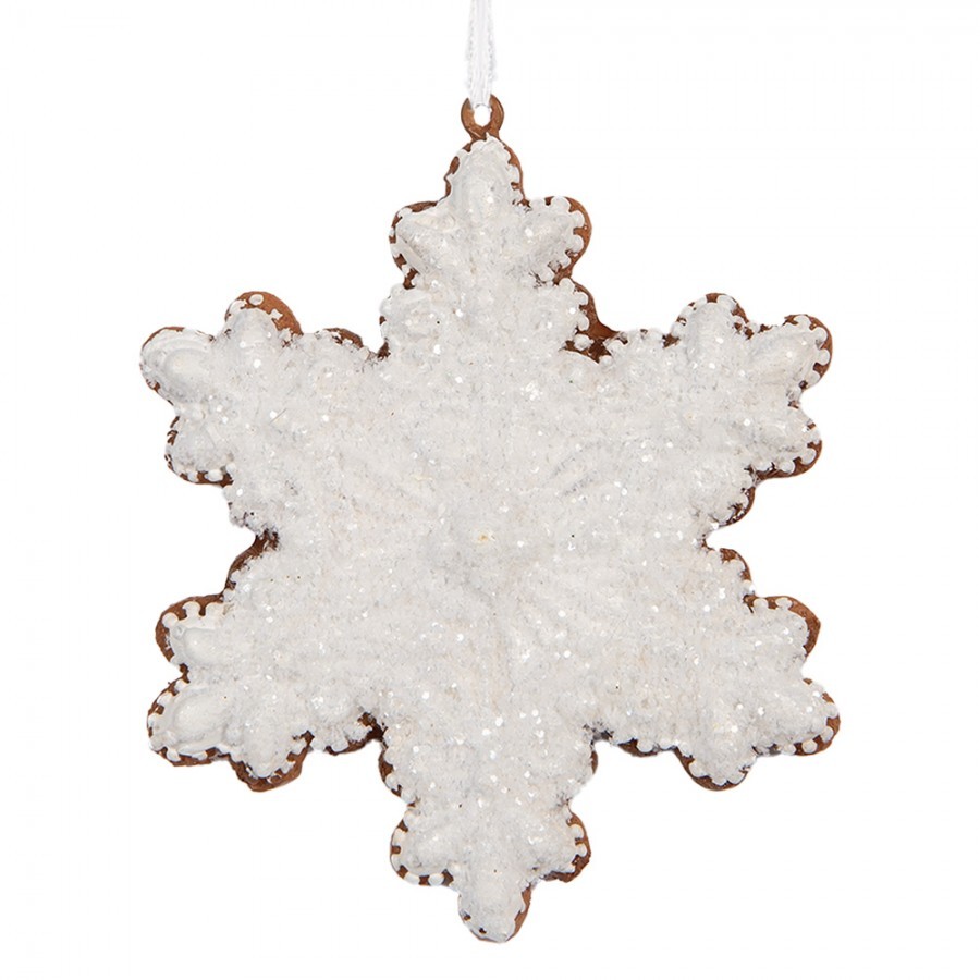 Závěsná dekorace perníková vločka Frosted Ginger - 9*1*10 cm