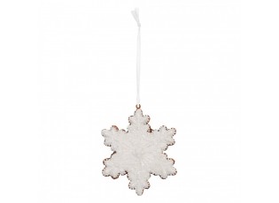 Závěsná dekorace perníková vločka Frosted Ginger - 9*1*10 cm