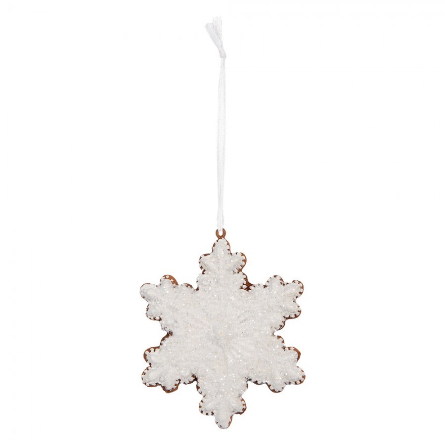 Závěsná dekorace perníková vločka Frosted Ginger - 9*1*10 cm