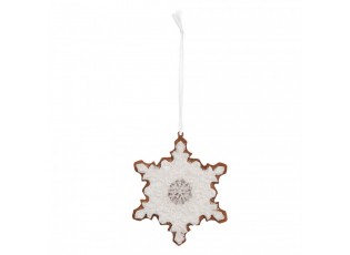 Závěsná dekorace perníková vločka Frosted Ginger - 9*1*10 cm