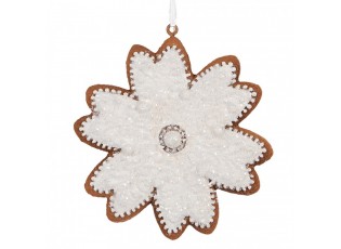 Závěsná dekorace perníková vločka Frosted Ginger - 9*1*10 cm