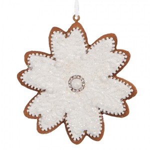 Závěsná dekorace perníková vločka Frosted Ginger - 9*1*10 cm
