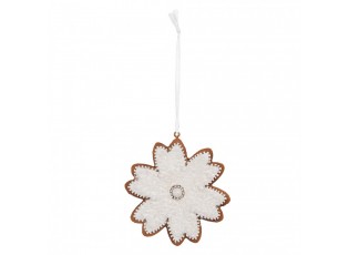 Závěsná dekorace perníková vločka Frosted Ginger - 9*1*10 cm