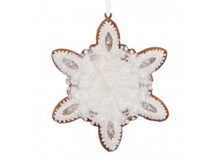 Závěsná dekorace perníková vločka Frosted Ginger - 9*1*10 cm