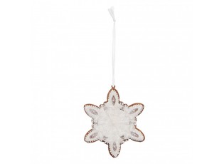 Závěsná dekorace perníková vločka Frosted Ginger - 9*1*10 cm