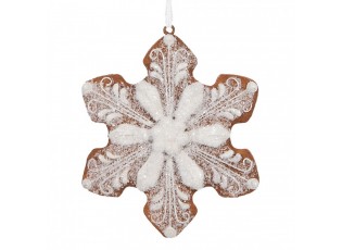 Závěsná dekorace perníková vločka Frosted Ginger - 9*1*10 cm