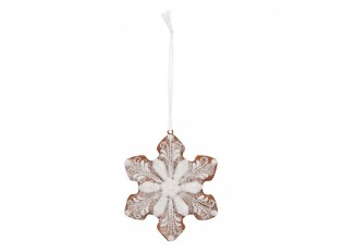 Závěsná dekorace perníková vločka Frosted Ginger - 9*1*10 cm