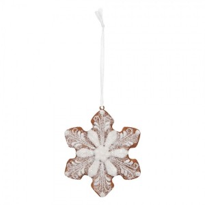 Závěsná dekorace perníková vločka Frosted Ginger - 9*1*10 cm