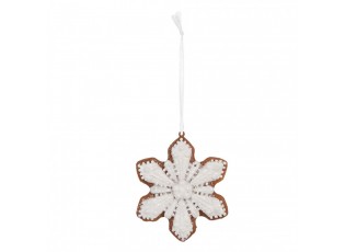 Závěsná dekorace perníková vločka Frosted Ginger - 9*1*10 cm