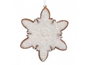 Závěsná dekorace perníková vločka Frosted Ginger - 9*1*10 cm