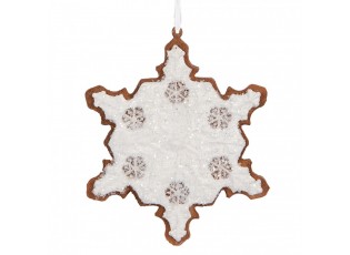 Závěsná dekorace perníková vločka Frosted Ginger - 9*1*10 cm