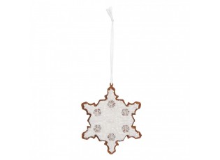 Závěsná dekorace perníková vločka Frosted Ginger - 9*1*10 cm