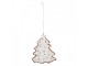 Závěsná dekorace zasněžený perníkový stromeček Frosted Ginger - 9*1*10 cm Clayre & Eef