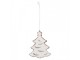 Závěsná dekorace zasněžený perníkový stromeček Frosted Ginger - 9*1*10 cm Clayre & Eef