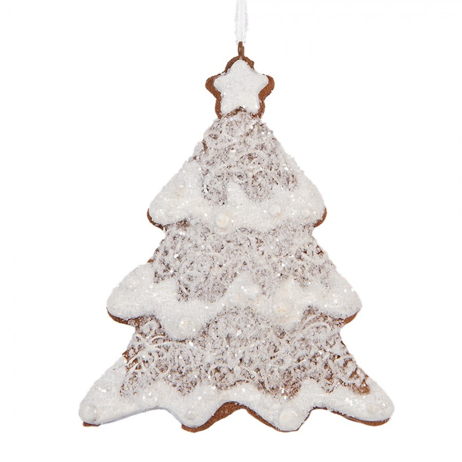 Závěsná dekorace zasněžená perníková chaloupka Frosted Ginger - 9*1*8 cm